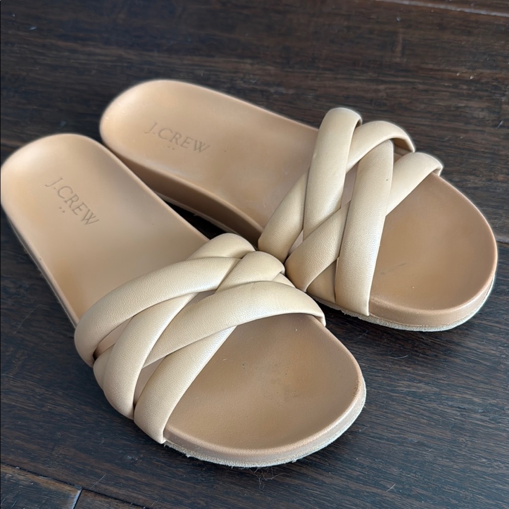 J. Crew Women's Tan Slide Sandals